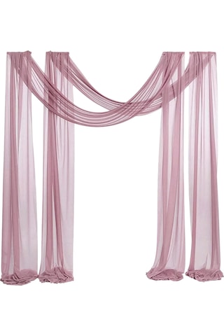 Homyl Düğün Kemeri Drapaj Masa Koşucusu Arka Plan Temalı Koyu Pembe