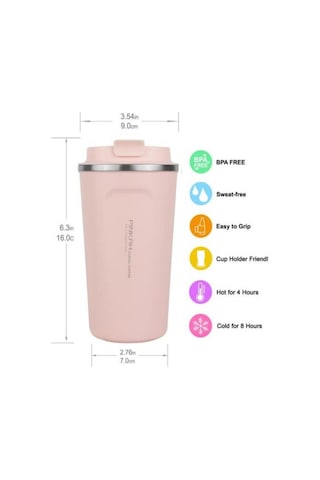 Pinkah Paslanmaz Çelik Kahve Termos Bardak Matara 500 Ml Pembe Renk Pkh-pj-3549-l Pembe