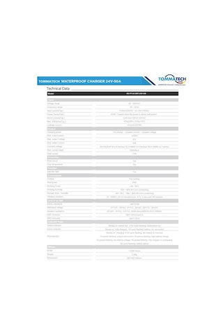 Tommatech Batarya Şarj Ünitesi Entegre 24v-50a
