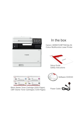 Canon İ-sensys Mf754cdw A4 Renkli Çok Fonksiyonlu Lazer Yazıcı 33 Ppm Baskı & 100 İpm Tarama, Wi-fi & Ethernet