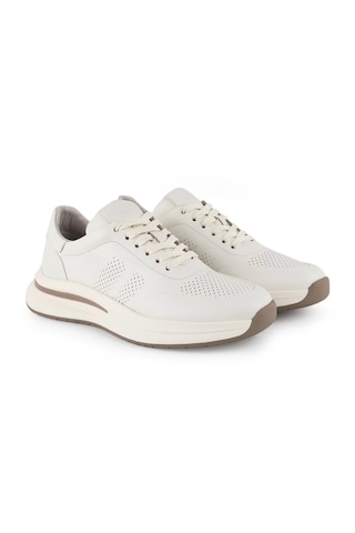 Lbr H1130 Bej Renk Hakiki Deri Eva Taban Erkek Günlük Casual Sneaker Ayakkabı