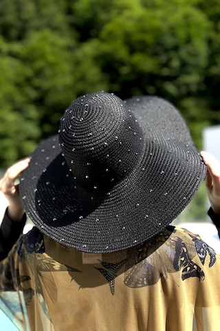 Remsa Taşlı Hasır Şapka Rş-96 Siyah Siyah