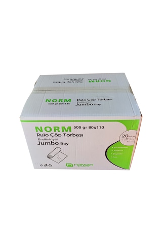 Norm Çöp Torbası - 2 Kat - Siyah - 500 Gr. - 80x110 Cm. - Koli