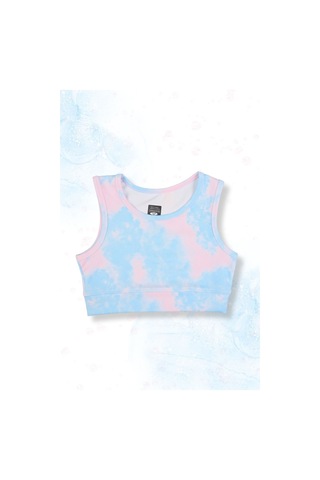Beniizle Batik Desenli Şort Etekli Crop Kız Çocuk Sporcu Takım Mavi