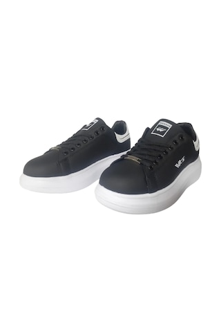 Wickers Unısex Siyah-beyaz Ortopedik Düz Taban Sneaker Spor Ayakkabı Siyah