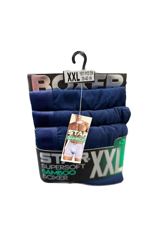 Star 3lü Erkek Süpersoft Bambu Boxer Lacivert