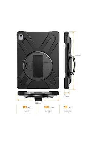 Apple Uyumlu iPad Pro 11 Inch (2021-2020-2018),3 Katmanlı Standlı Zırh Kılıf (336227011)