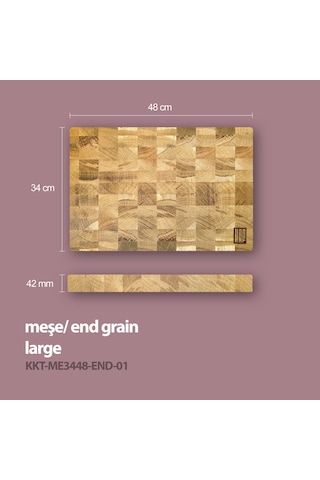 Kaf Ahşap Kesme Tahtası Meşe End-Grain Large