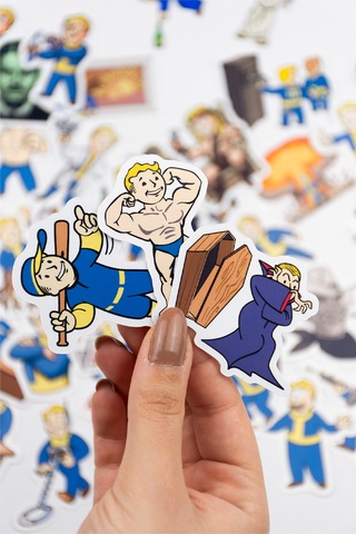 Baprile Fallout Mega Perks & More Sticker Paketi 71 Parça Kaliteli Su Geçirmez Etiket Seti Çok Renkli