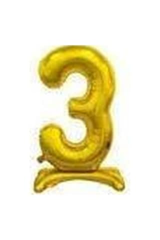 Folyo Rakam 3 Ayaklı 32 İnç 81 Cm Masa Üstü Doğum Günü Yaş Balonu Karışık Renkli