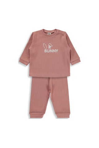 Civil Baby Tavşan Baskılı 6-18 Ay Pijama Takımı - Pembe Gülkurusu