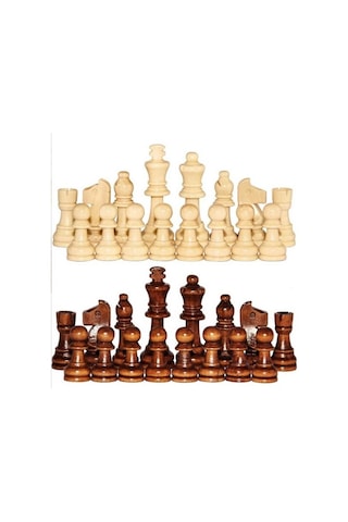 Ahşap Satranç Taşları No:35 Büyük 9cm