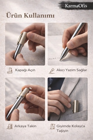 Faber-castell Ambition Chrome Roller Kalem Premium Krom Gövde Şık İmza Kalemi Diğer