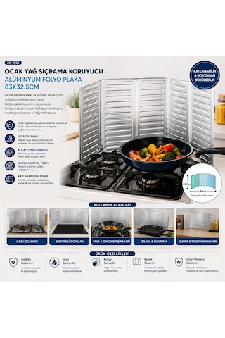 Buradabulabilirsin Ocak Yağ Sıçrama Koruyucu Alüminyum Folyo Plaka 84x32.5 Cm Bbz