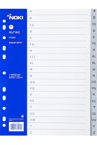 Noki Ayraç A4 A-z Alfabetik 59229