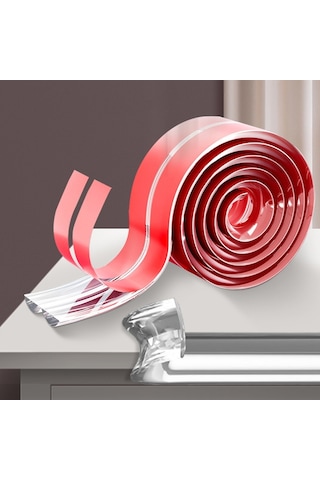 Sones Pvc Evsel Şeffaf Çarpışma Önleyici Şerit Mobilya Yumuşak Kenar Koruyucu, Özellikler: 1 Cm X 1 M Çok Renkli