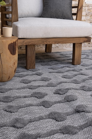 Silva Antrasit Halı Yıkanabilir Halı Balkon Halısı Oturma Odası K Antrasit