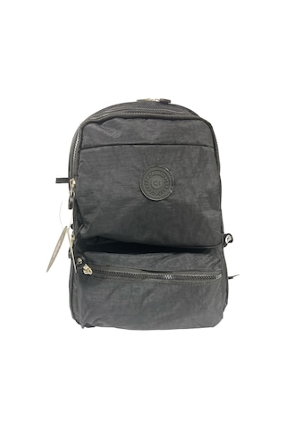 Kaliteli Su Geçirmez Astarlı Krinkıl Kumaş Unisex İki Gözlü Okul Spor Seyahat Sırt Çantası 28x38 Cm Siyah