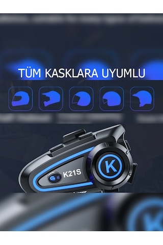2 Kişi Eşleşmeli K21s Motosiklet Soft Kask İnterkom 2 Kişi Eşleşme 1000m