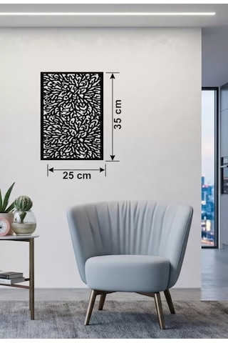 Soyut Mercan Ve Hücre Dokulu Ahşap Duvar Tablosu - 25x35 Cm Lazer Kesim Dekoratif Pano Renkli
