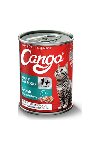 Cango Yetişkin Yaş Kedi Maması Kuzu Etli 415gr 36lı