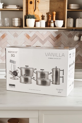 Karaca Powersteel 316+ Vanilla 15 Parça Çelik Tencere Seti Gümüş
