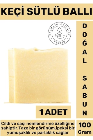 Doğal Güzel Kokulu İpeksi Parlak Görünüm Onarıcı Keçi Sütlü Ballı Sabun 1 Adet