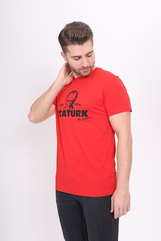 Toontoy Unisex Atatürk Baskılı Tişört Kırmızı