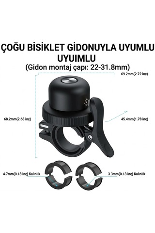Airtag İçin Bisiklet Zili Gizli Montaj, Gps İzleyici İçin Su Geçirmez Hırsızlığa Karşı Siyah