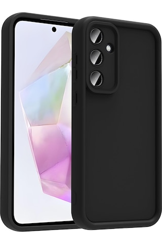 Galaxy Uyumlu A36 Kılıf Kamera Korumalı Zore Ananas Kapak Siyah