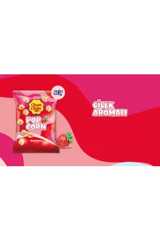 Chupa Chups Pop Corn Strawberry - Çilek Aromalı Patlamış Mısır 90 Gr