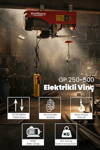 Gaptools Elektrikli Vinç 250\500kg