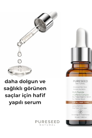 Pureseed Natural Saç Yoğunlaştırıcı Multi Peptit Kafein Kompleks Serum - 50ml