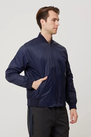 Erkek Monchler Naylon Bomber Ceket Mevsimlik Morino Jacket Fermuarlı Şık Tasarım Kumaş Rahat Lacivert