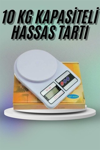 Mutfak Tartısı Dijital Göstergeli Hassas Tartı 10 Kg Kapasiteli Çok Renkli 47074898