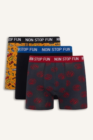Defacto Regular Fıt Desenli 3'lü Boxer B4782AX24WN Sarı