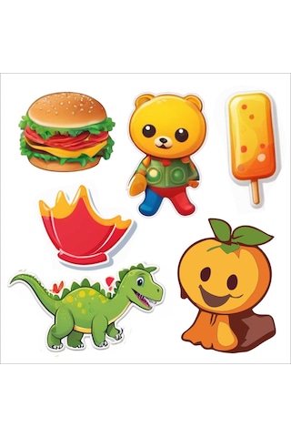 Çocuk Etiket Seti Sticker Yapıştırma Defter Masa Dolap Suluk V2