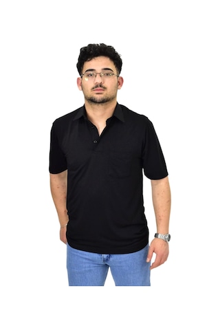 Raymons Erkek Büyük Beden Gömlek Yaka Tişört T6065 Bgl-st04540 Siyah