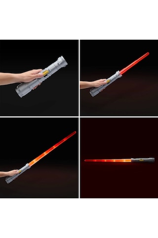 Uzayıp Kısalan Sesli Işıklı Power Saber Işın Kılıcı Kırmızı - 90 Cm