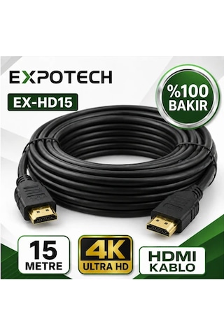 Expotech Ex-hd15 15metre 4k Hdmı Kablo Görüntü Ve Ses Aktarım Kablosu Expotech Ex-hd15 15metre 4k Hdmı Kablo Görüntü Ve Ses Aktarım Kablosu