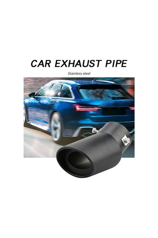 Besthome1 Otomobil Egzoz Ucu - 63mm Mat Siyah Paslanmaz Çelik, Eğimli, 3.8-5.3cm Bağlantı