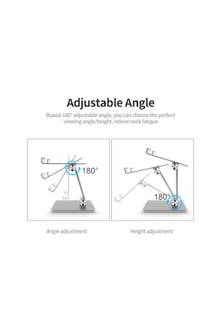 Teltree Alüminyum Tablet Ve Telefon Ayakçısı: 180 Açı Ayarlı, Katlanabilir, Sağlam Ve Kaymaz Gümüş