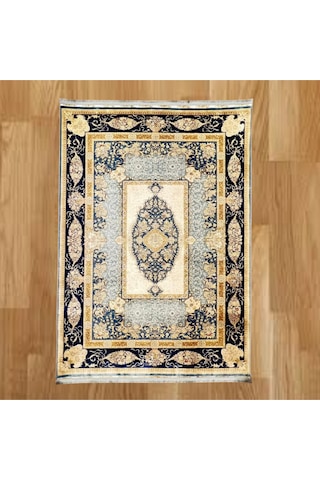 Klasik Madalyonlu 160 X 230 Dijital Baskı Halı Altın