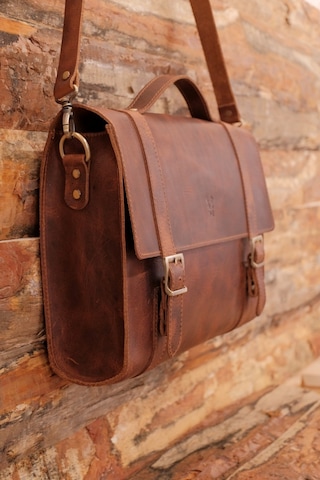 Toronto - Hakiki Deri Postacı Ve Evrak Çantası Kahverengi