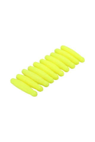 Yuntech01 Yumuşak Pvc Balık Yemi 10 Adet - 5cm 5.8g Sarı, Yüksek Esneklikli, Derin Suda Görünür, Gerçekçi Hareketli Worm Enstrümanı
