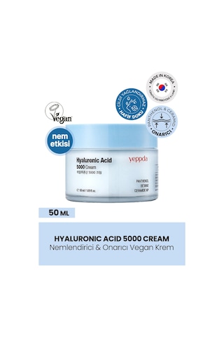 Yeppda hyalüronik asit kompleksi içeren Nemlendirici krem yeppda hyaluronic acid 5000 cream 50 ML