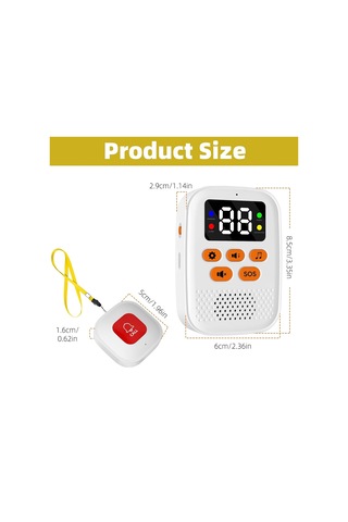 Anjiexun Yaşlı İzleme İçin Titreşimli Kablosuz Sos Çağrı Butonu