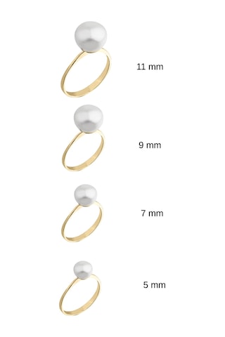 Tek Doğal İnci Yüzük 9 Mm