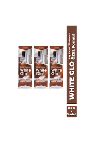 White Glo Çay & Kahve Tüketenlere Beyazlatıcı Diş Macunu 150 G + Diş Fırçası x 3