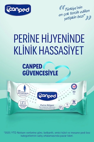Canped Perıne Temızlık Havlusu 50 Li Tekli